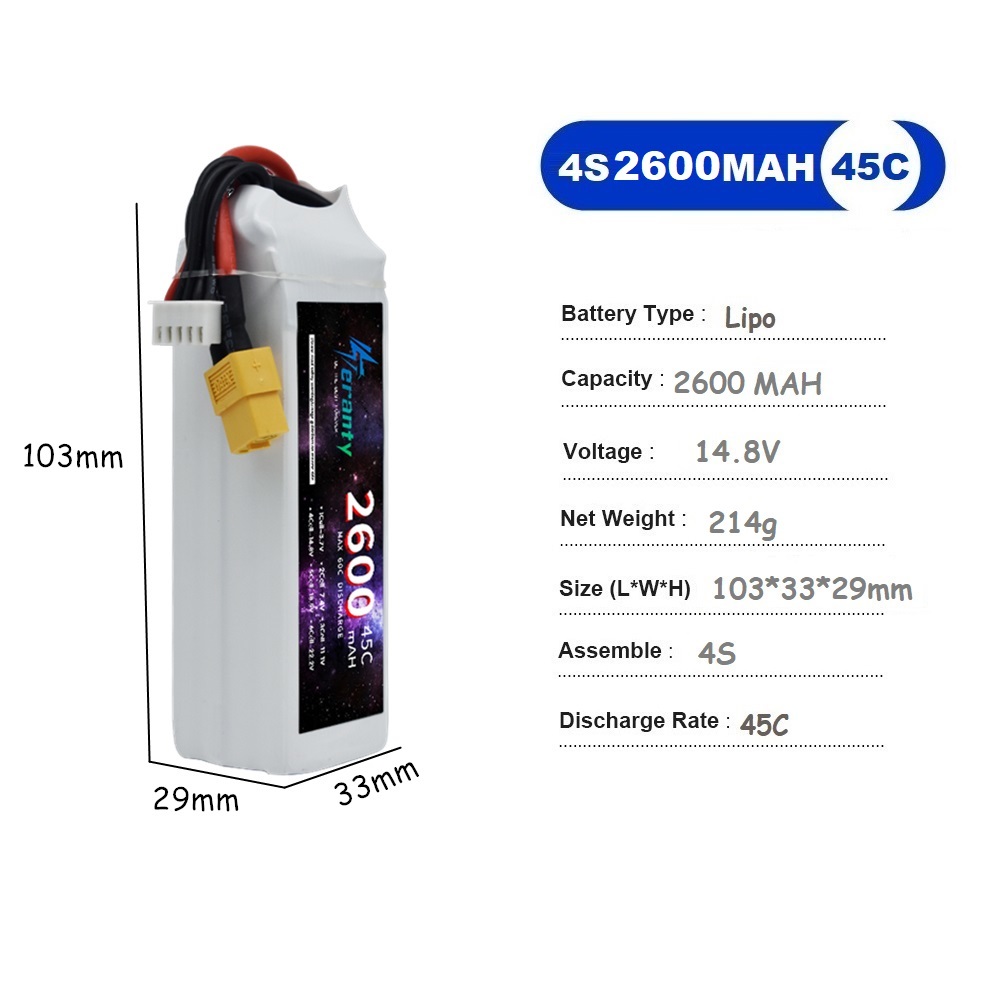 4S LiPo Battery 14.8V 1500mah  - Drone Battery Li-Ion recensie en prijs