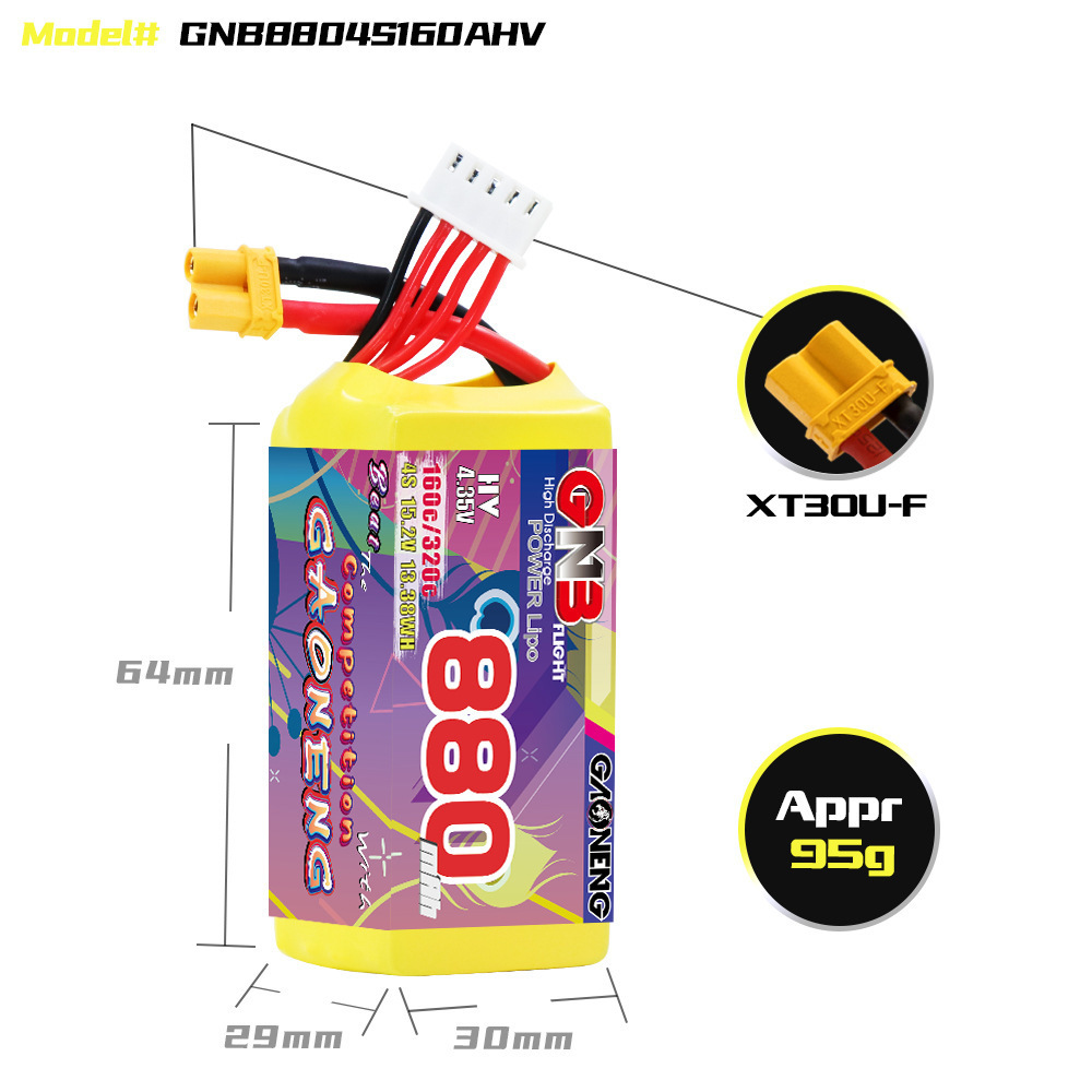 GNB 4S 880mAh 15.2V 160C/320C  - Drone Battery Connector recensie en prijs