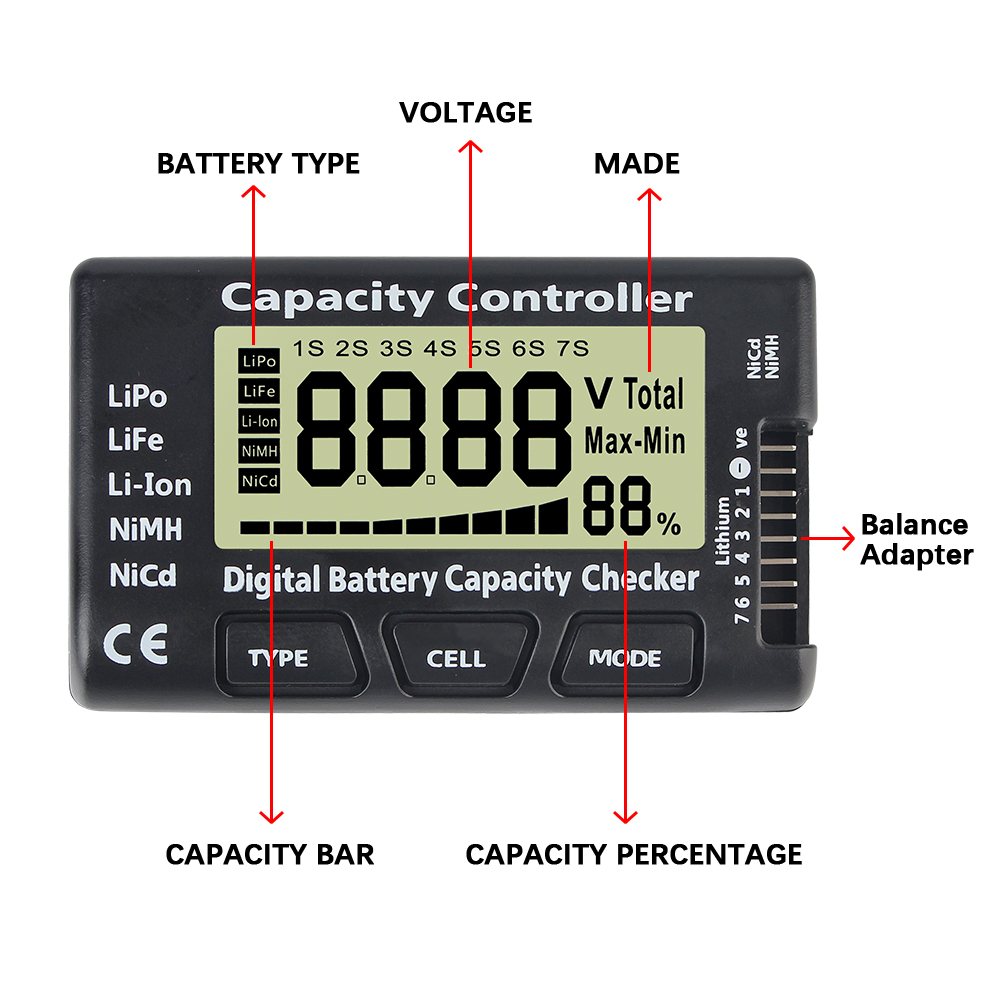 CellMeter 7 Battery Voltage Ca - Drone Battery Voltage Checker recensie en prijs