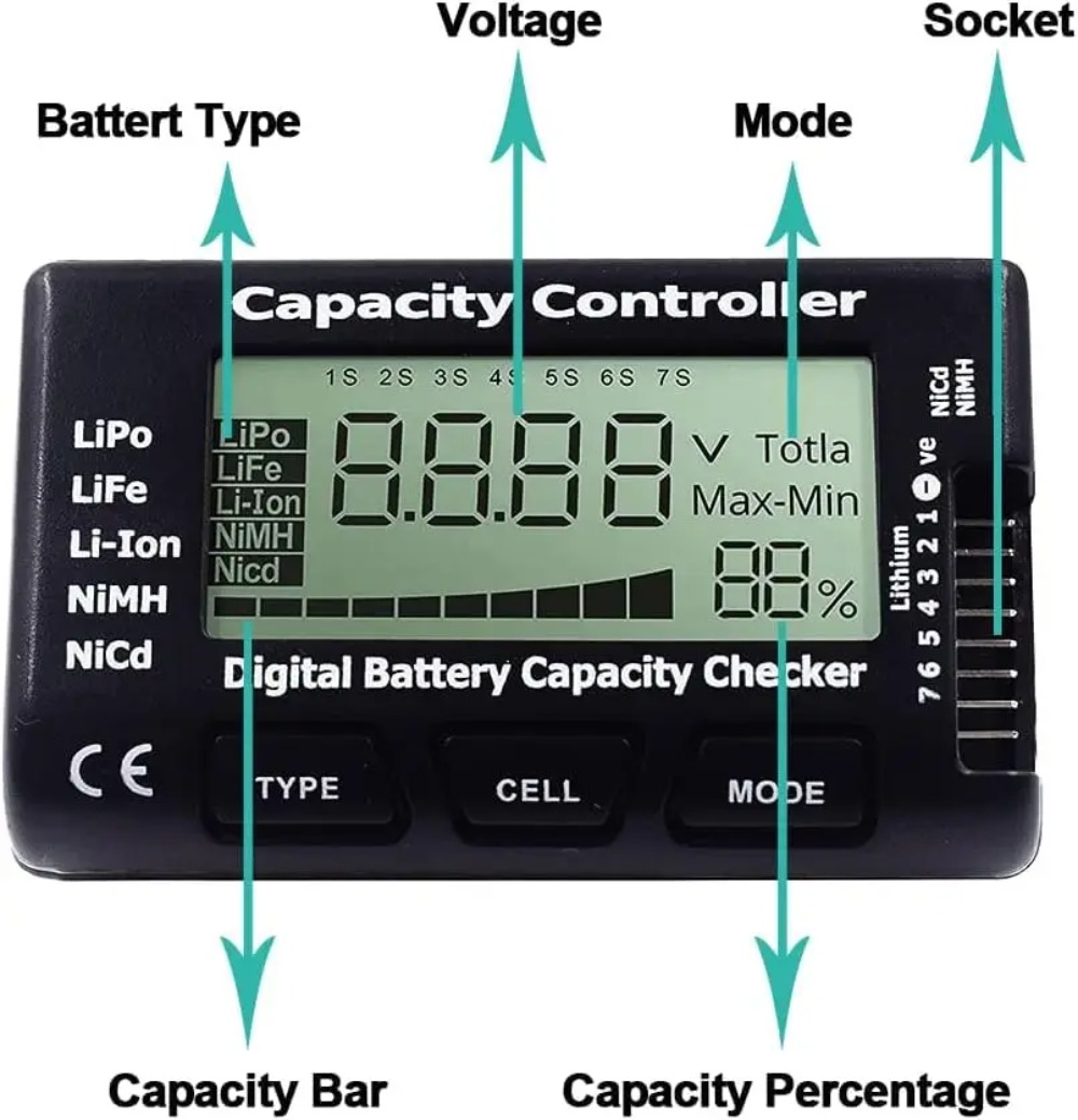 Battery Capacity Checker Digit - Drone Battery Voltage Checker recensie en prijs