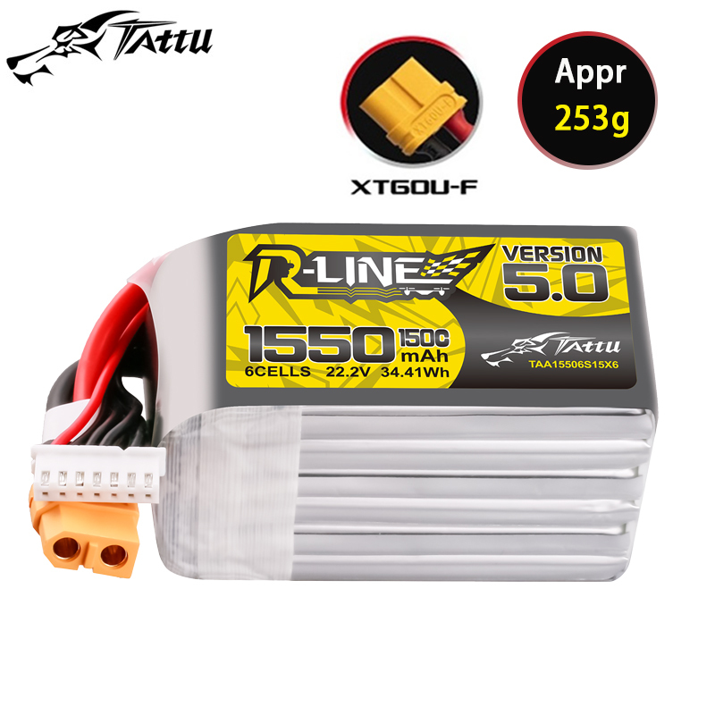 TATTU-R-LINE 5.0 22.2V 1550mAh - Drone Battery 6S recensie en prijs