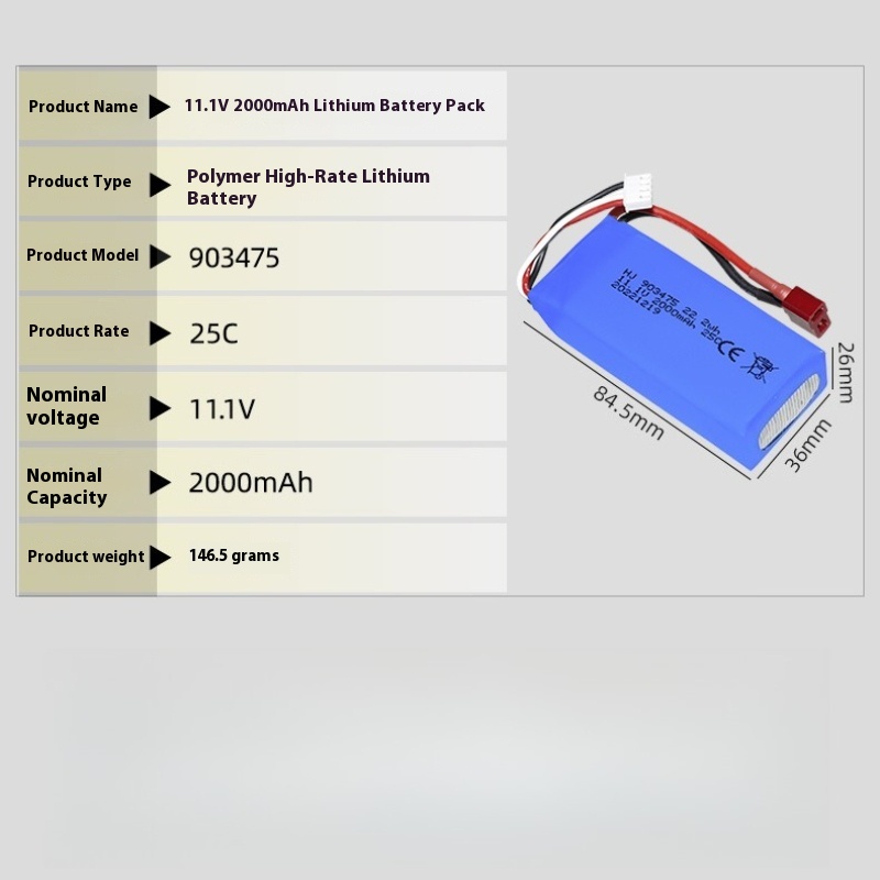 XT30 Plug 11.1v 2000mAh Lipo B - Drone Battery 3S recensie en prijs