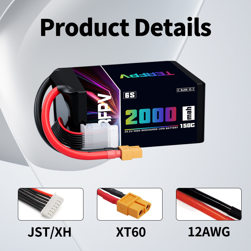 TERFPV 6S 22.2V 2000mAh 150C/3 - Drone Battery 6S recensie en prijs