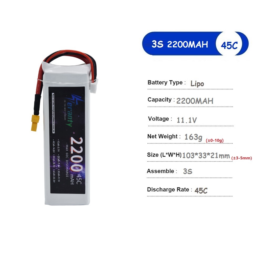 11.1V LiPo Battery 3S 1500mah  - Drone Battery 3S recensie en prijs